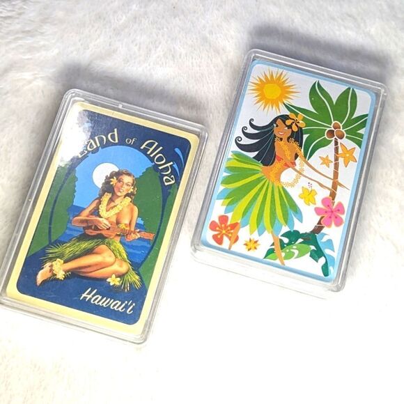 NIB 2 Decks Hawaiian Themed Playing Cards - Hula Dancers - Picture 1 of 7